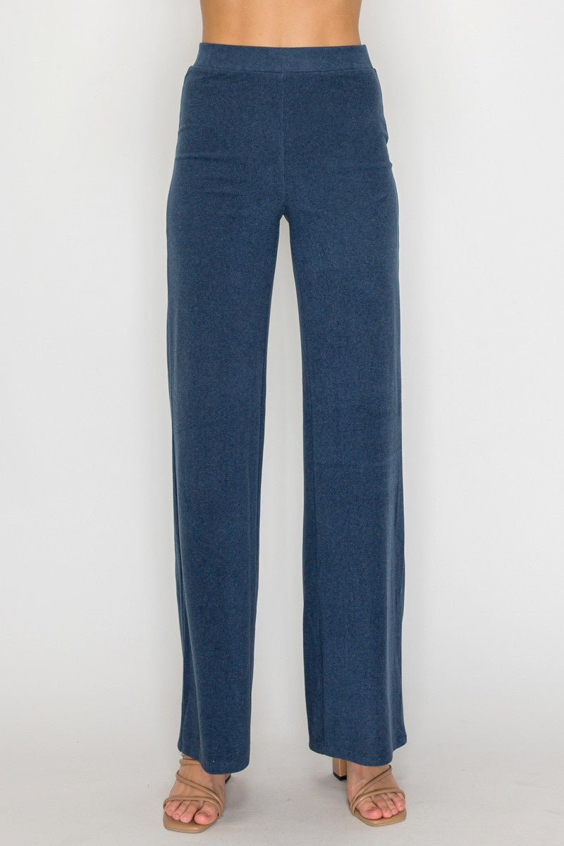 Wide Leg Solid Pants - Chandeliers Boutique ny