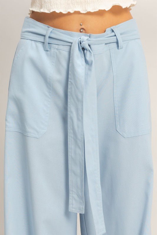 Wide Leg Tie Front Pant - Chandeliers Boutique ny