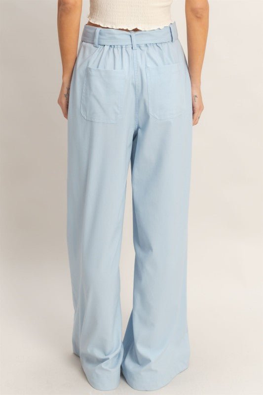 Wide Leg Tie Front Pant - Chandeliers Boutique ny