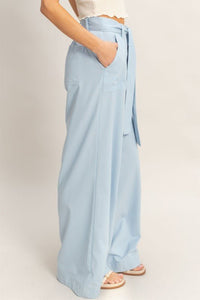 Wide Leg Tie Front Pant - Chandeliers Boutique ny