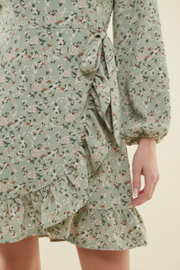 Wildflower Whisper Corset Wrap Dress
