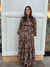 Woven Print Tiered Maxi Dress - Chandeliers Boutique ny