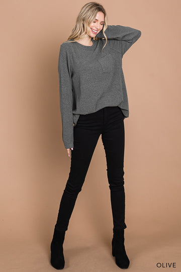 Soft Warm Brushed Hacci Casual Top