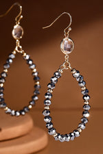 Glass Bead Teardrop Earrings