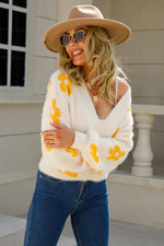 Floral Open Front Fuzzy Cardigan