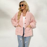 Button Down Dropped Shoulder Jacket with Pockets