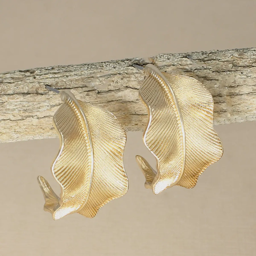 Natural Gold Leaf Earring