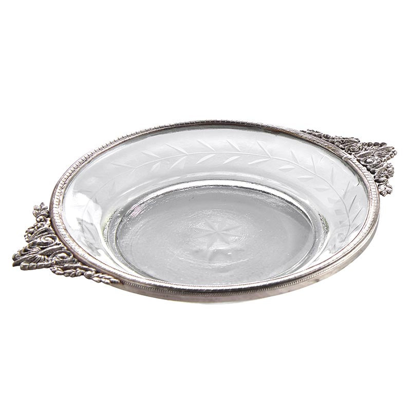 Silver Handle Round Tray