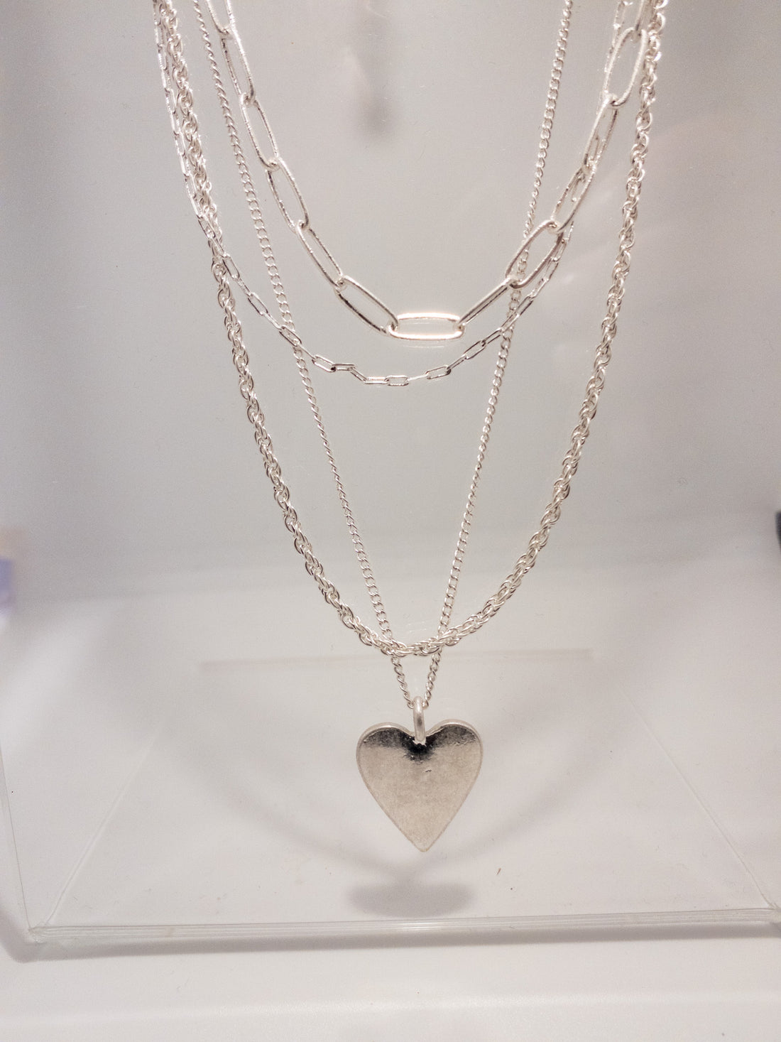 4 layer links and heart pendant