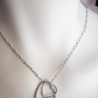 Double Floating Heart Link Necklace