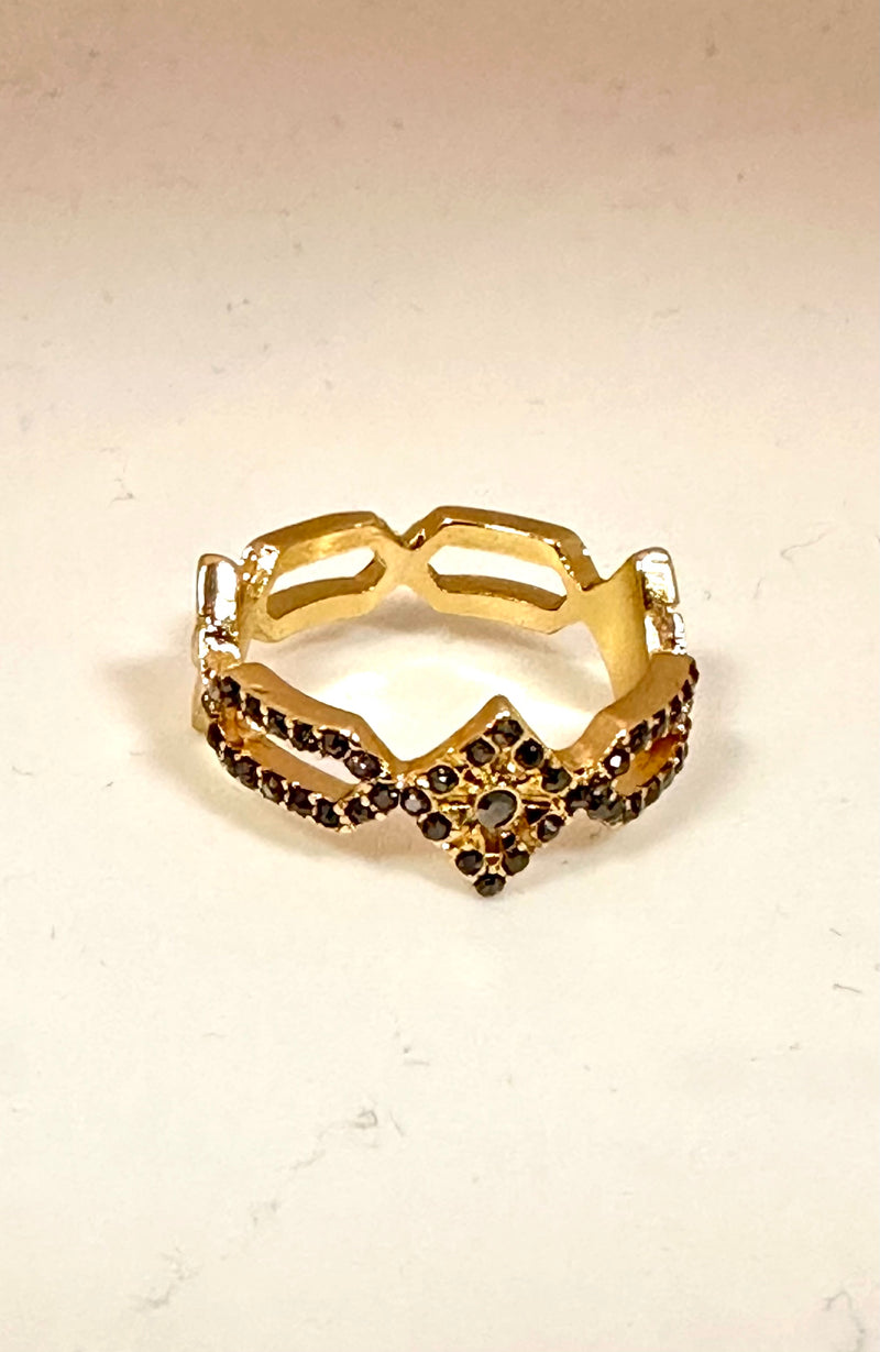 Gold Hematite Ring