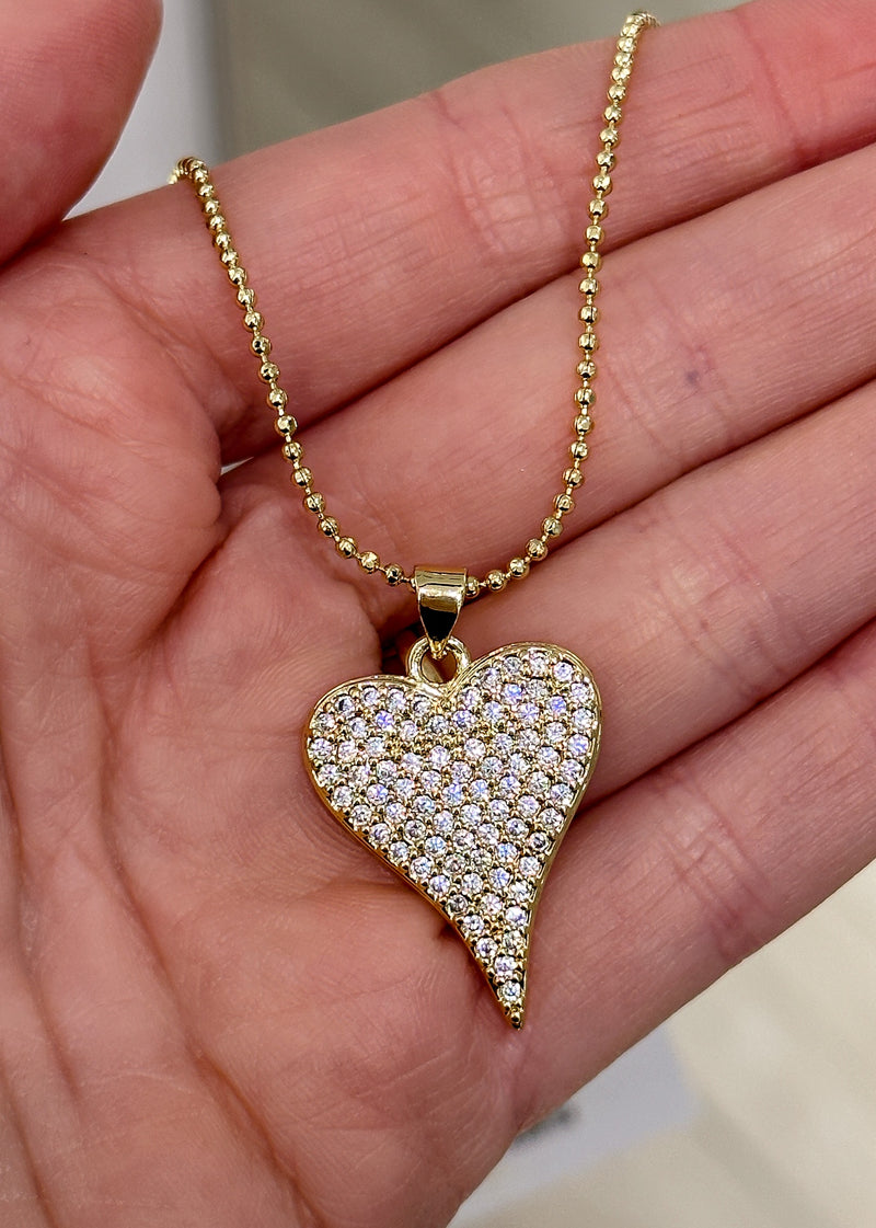 Rhinestone Heart Necklace