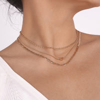 Heart Shape Alloy Layered  Chain Necklace