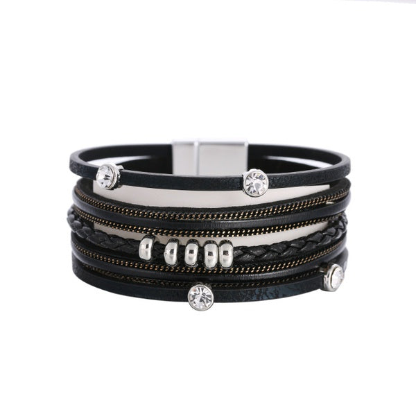Magnetic Layer Bracelet w braided center