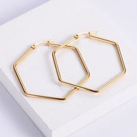 Golden Hexagon Earrings