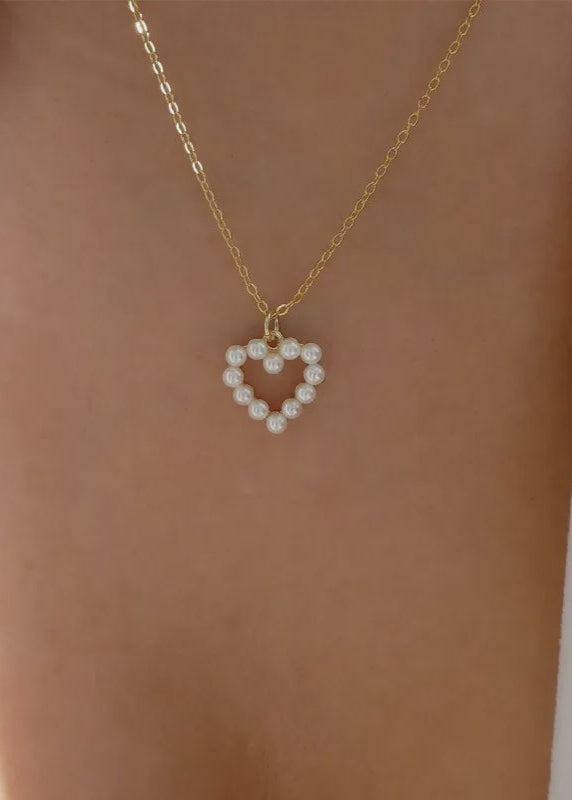 Simple Style Pearl Heart