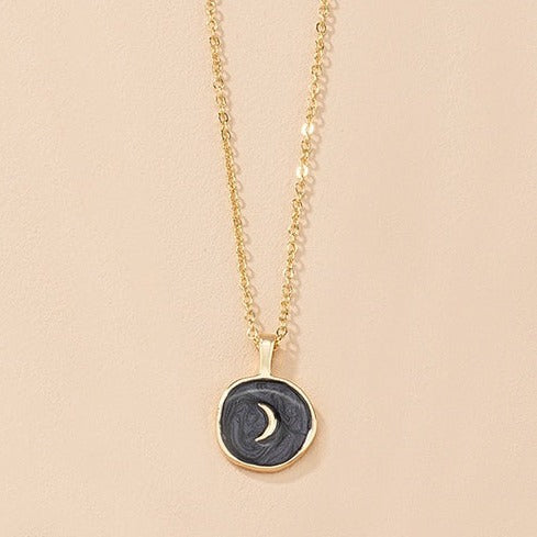 Navy Enamel with moon