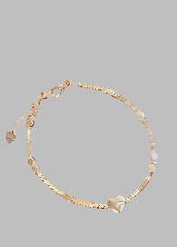 Detailed Chain Metal Heart Bracelet - Chandeliers Boutique ny