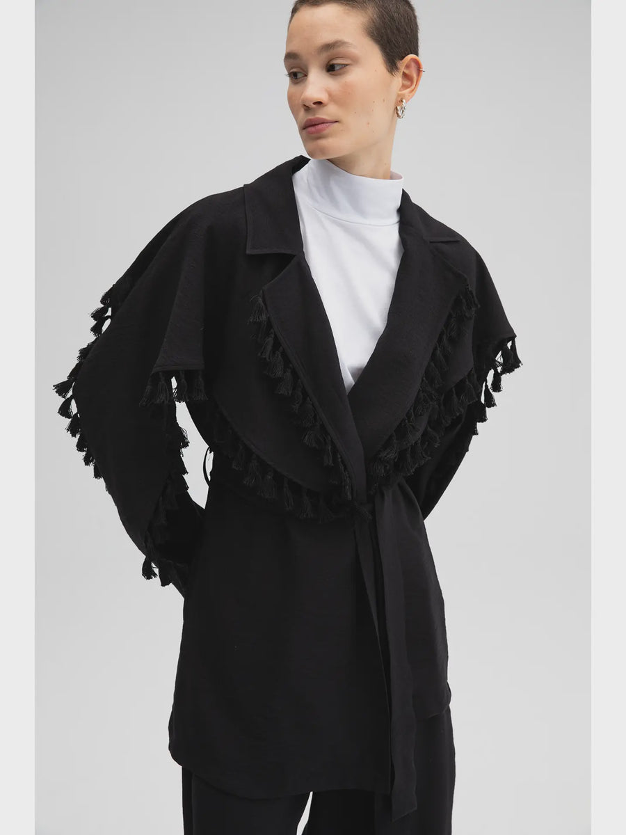 Fringed Belted Jacket