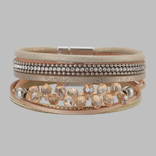 Layered Magnetic with Crystals Bracelet - Chandeliers Boutique ny